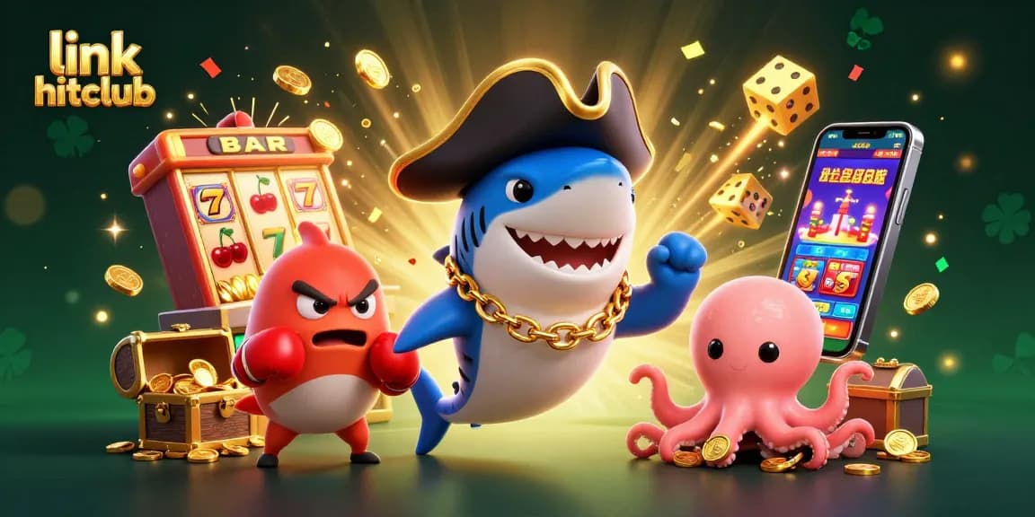 Experience thrilling gaming at link hitclub with a vibrant 3D casino scene featuring playful characters and jackpot excitement.