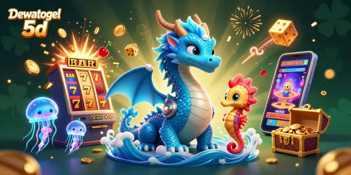 Dewatogel 5d showcases vibrant 3D casino elements with engaging characters and jackpot excitement.