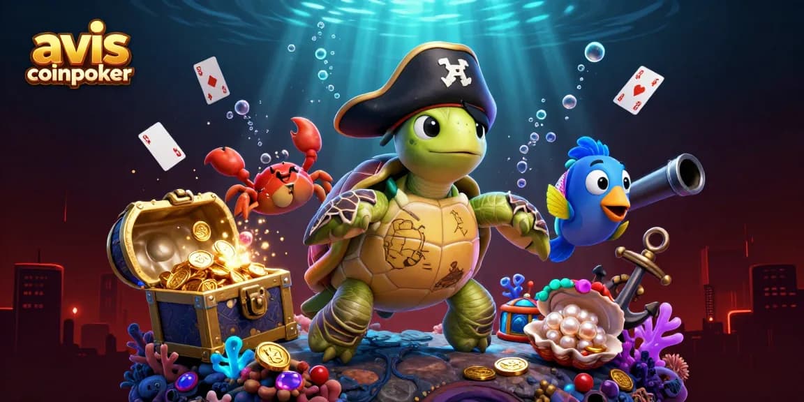 Jouez sur CoinPoker en découvrant des trésors et des jeux passionnants dans un milieu marin coloré.