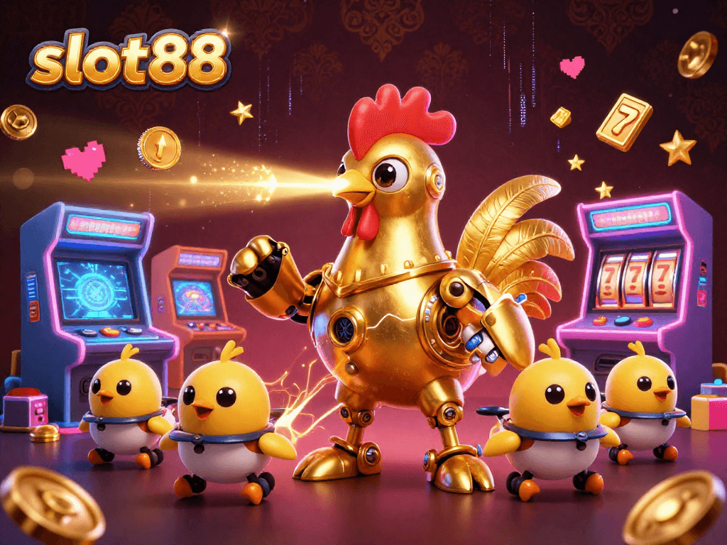Spin the reels with slot88's exciting jackpot action in a colorful casino scene.