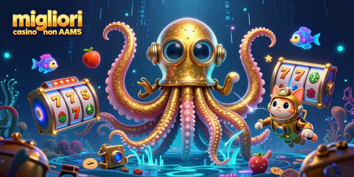 Gioca nei migliori casino non AAMS con il kraken e la palla da slot nel mare del tesoro, atmosfera avvincente.