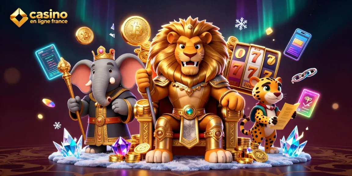 Découvrez le casino en ligne en France avec des jeux de machines à sous et un roi lion.