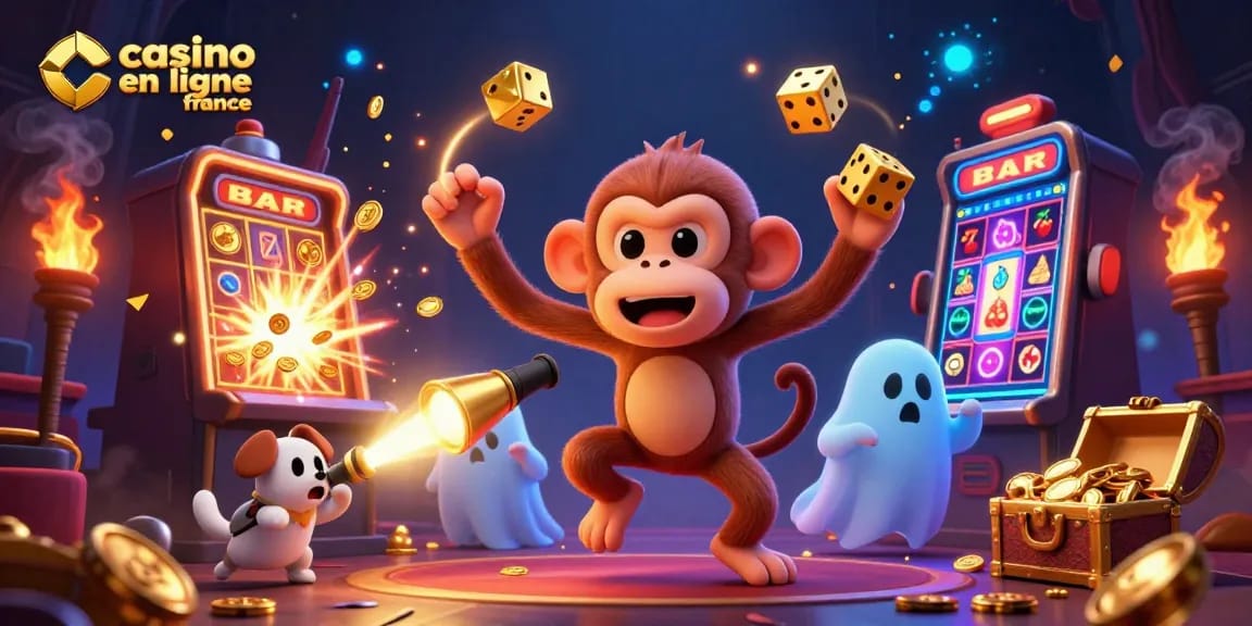 Plongez dans l'univers du casino en ligne France avec notre scène animée de jeux de casino captivants.