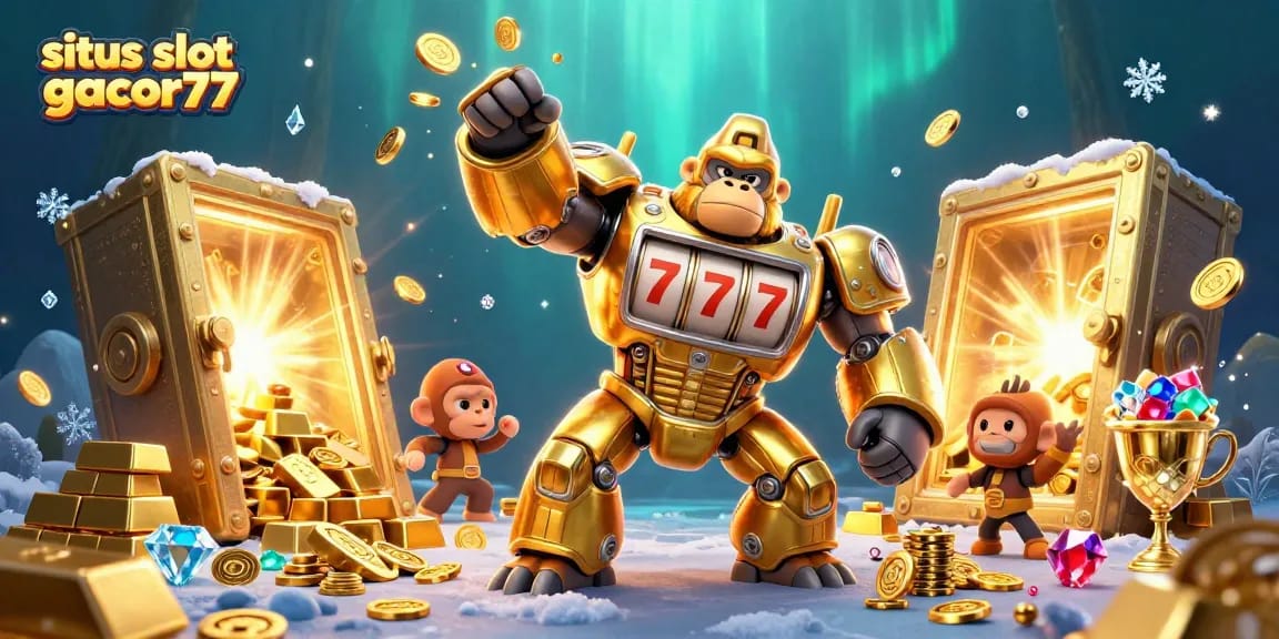 Spin into action at situs slot gacor77 with our thrilling golden gorilla mech!
