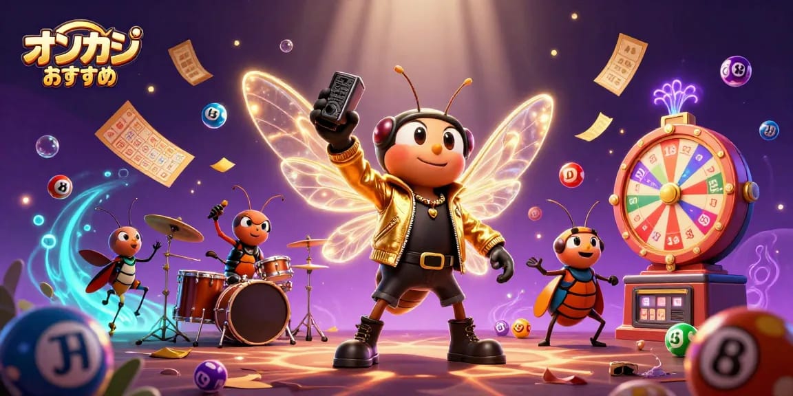 オンカジ おすすめでのゲームプレイやボーナスを楽しむシーンを描いたビジュアル