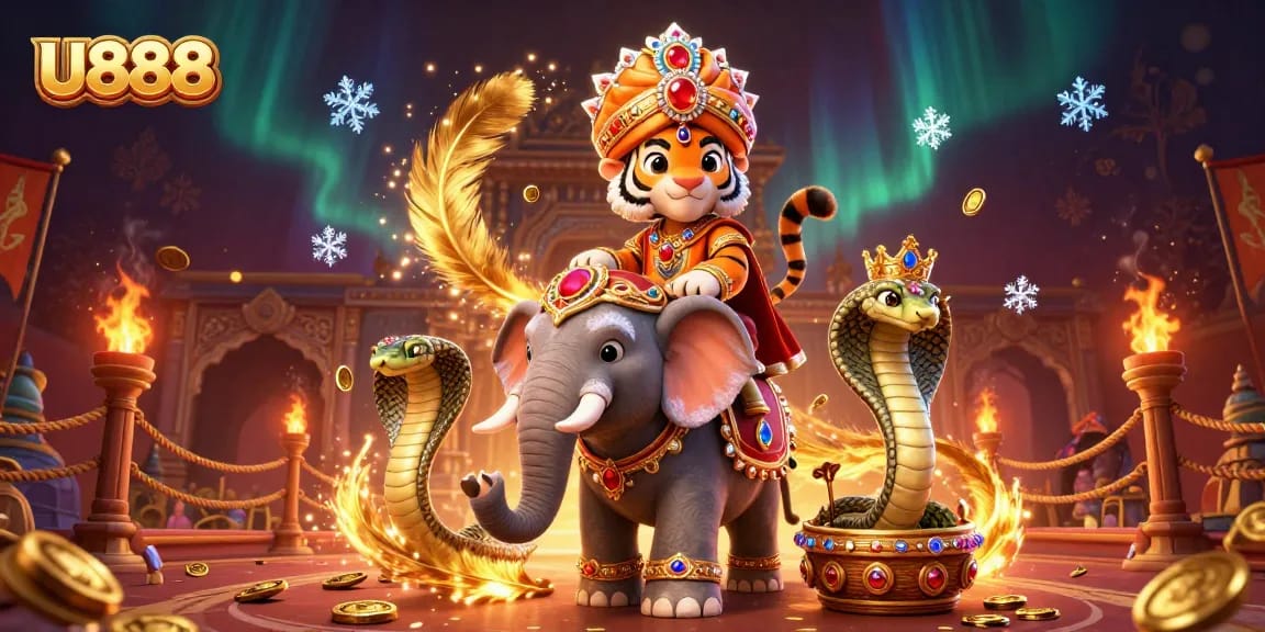 Engage in thrilling gameplay at U888 with a vibrant casino-themed 3D illustration.