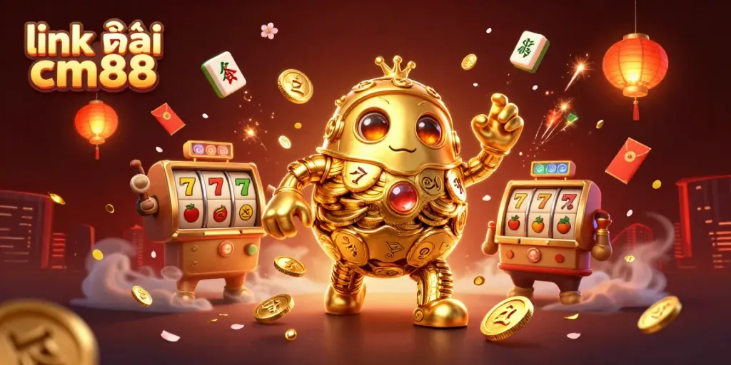 Experience the excitement with link vào cm88 as a golden golem and slot symbols bring fortune.