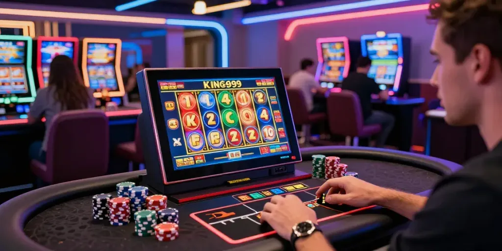 Exciting KING999 online slot gaming experience with vibrant visuals and players.