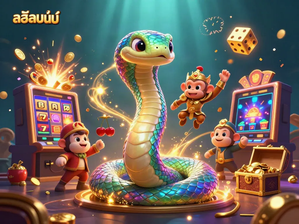Experience thrilling สล็อตออนไลน์ action with dynamic characters amidst jackpot excitement in a vibrant casino setting.