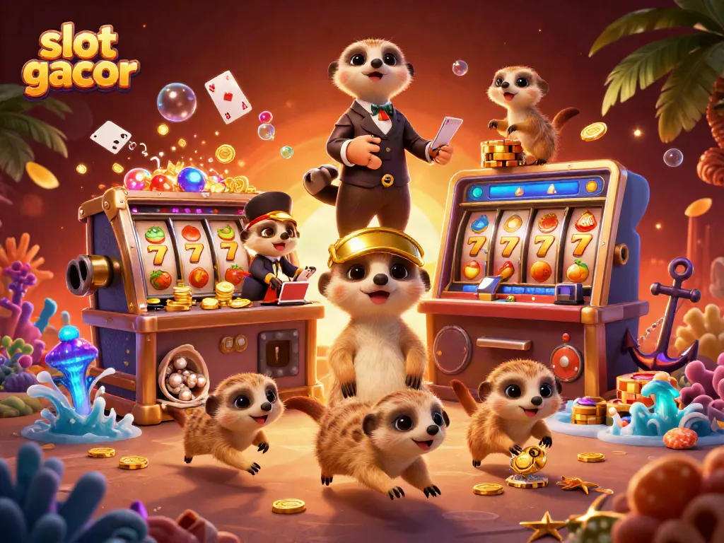 Slot gacor di kasino koloni meerkat yang sedang memimpin permainan slot dengan elemen laut yang dinamis