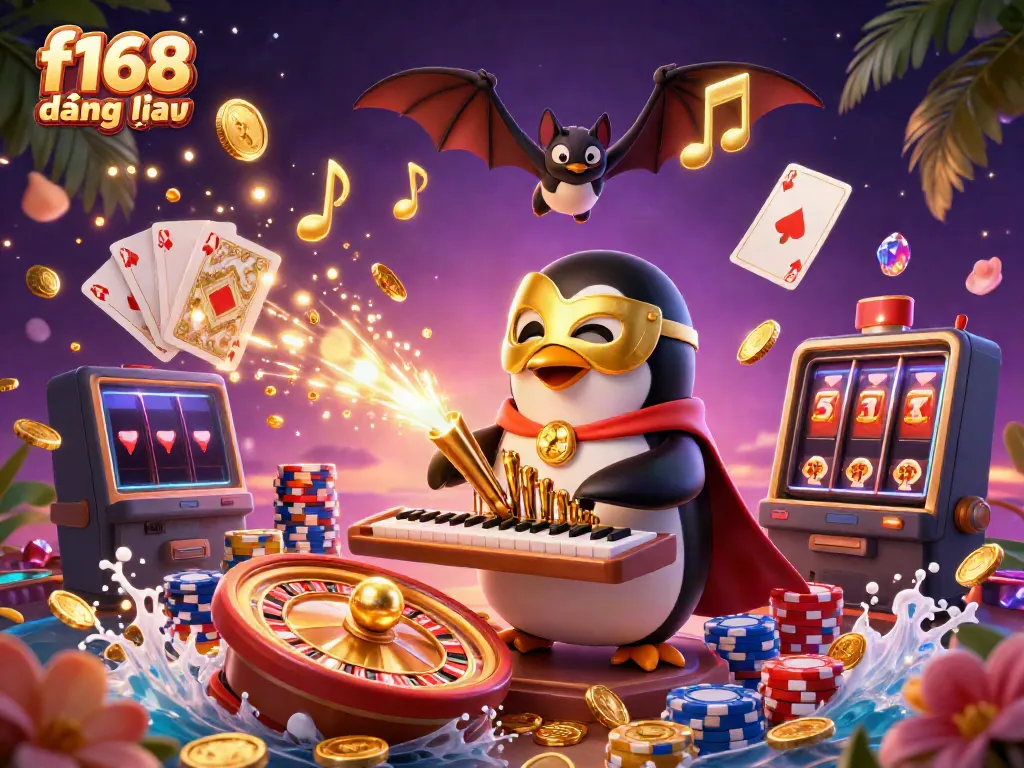 Experience the excitement of f168 đăng nhập with our vibrant casino-themed illustration.
