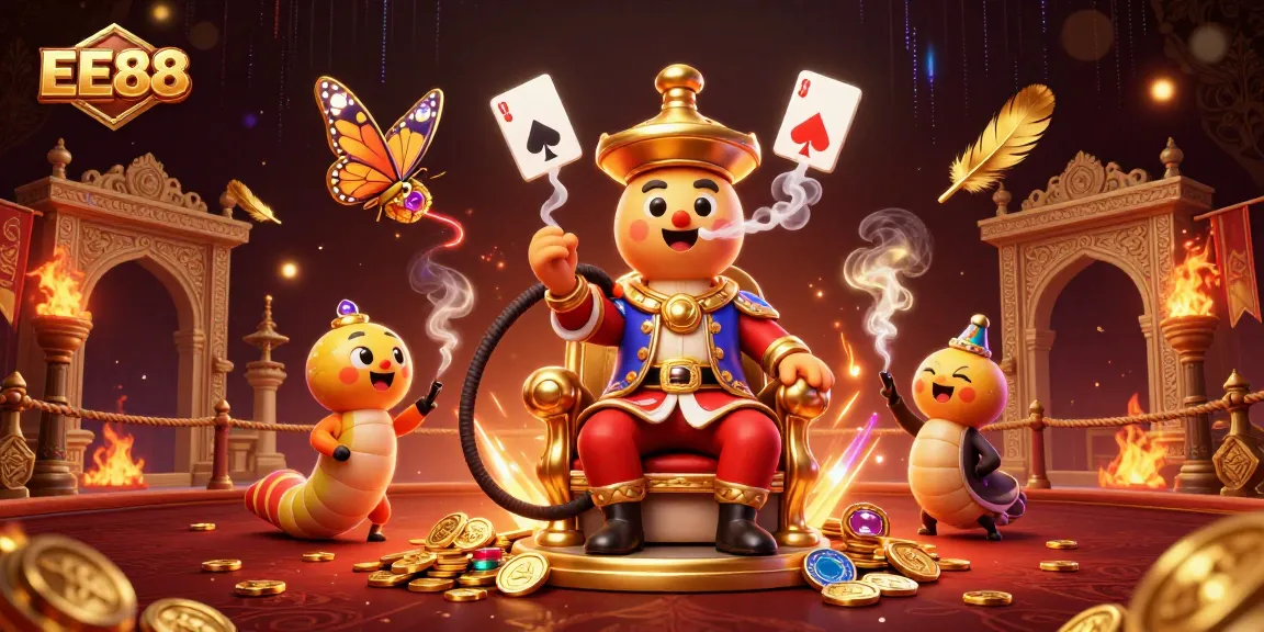 Experience thrilling gaming at EE88 with a rich 3D illustration showcasing vibrant casino elements.