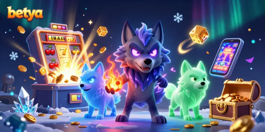 Betya players engage in thrilling soccer betting action amidst a dazzling 3D casino scene.