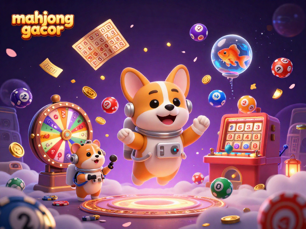 Experience mahjong gacor gameplay within a vibrant cosmic casino scene full of excitement and energy.