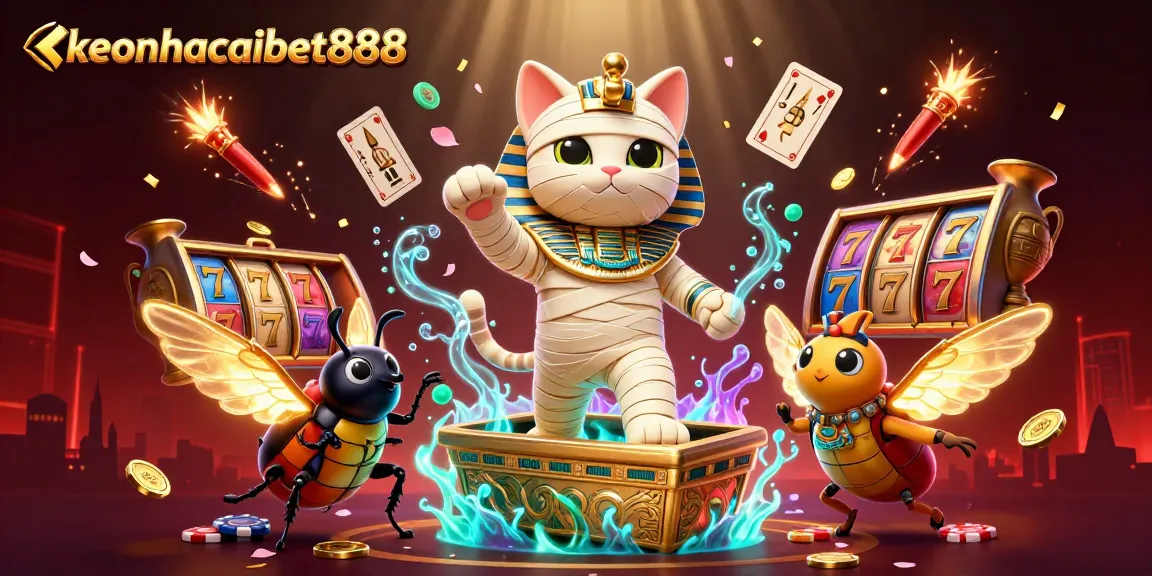 Engage in thrilling gaming adventures at keonhacaibet888 with a vibrant 3D casino scene.