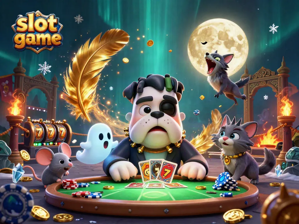 Engage in thrilling slot game action with a vibrant illustration of characters and casino elements.