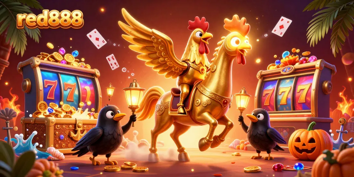 Experience thrilling gameplay at red888 with an enchanting golden rooster in a dynamic casino setting.