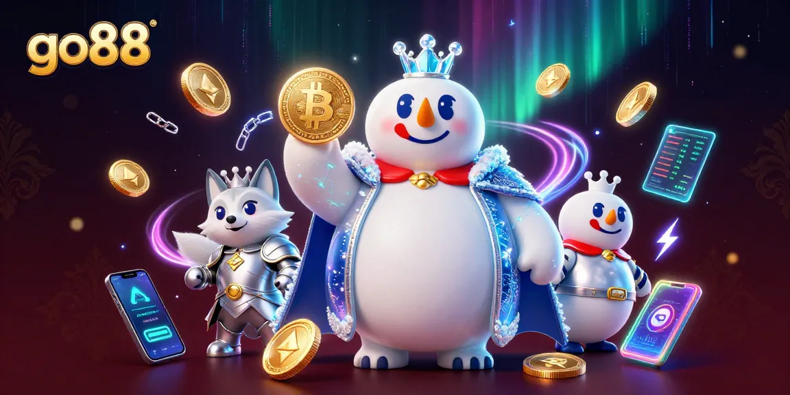 Engage with go88's spectacular gaming adventure featuring crypto elements in a vibrant casino scene.