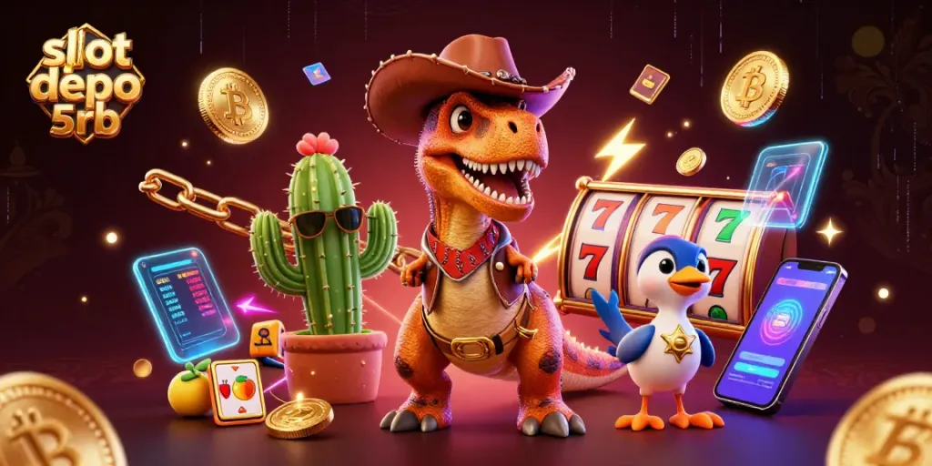 Spin and win in slot depo 5rb with vibrant characters and thrilling casino elements.
