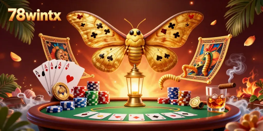 Experience the vibrant casino world of 78wintx with vibrant game elements in a captivating 3D illustration.