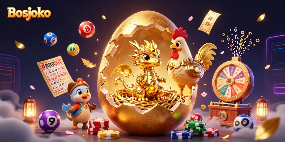 Engage in exciting games at Bosjoko with dynamic lottery balls, bingo cards, and a golden dragon!