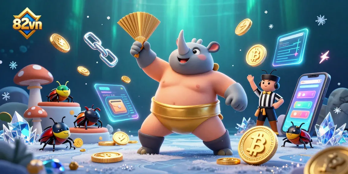 Engage with thrilling gameplay at 82vn as a sumo beetle champion scatters coins in an exhilarating gambling scene.