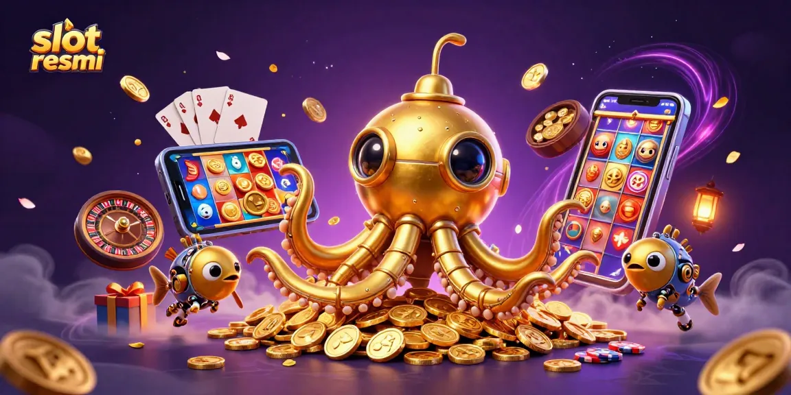 Experience the excitement of slot resmi with a golden kraken and vibrant slot games.