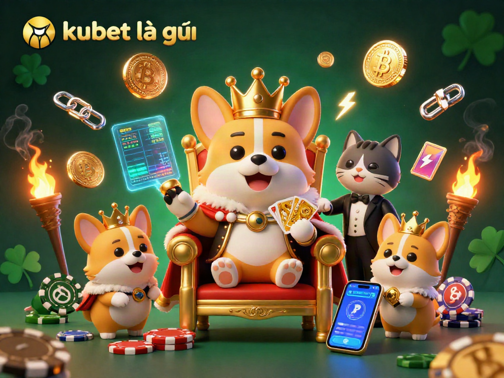 Experience the excitement of kubet là gì in this dynamic 3D casino scene filled with vibrant gambling elements.
