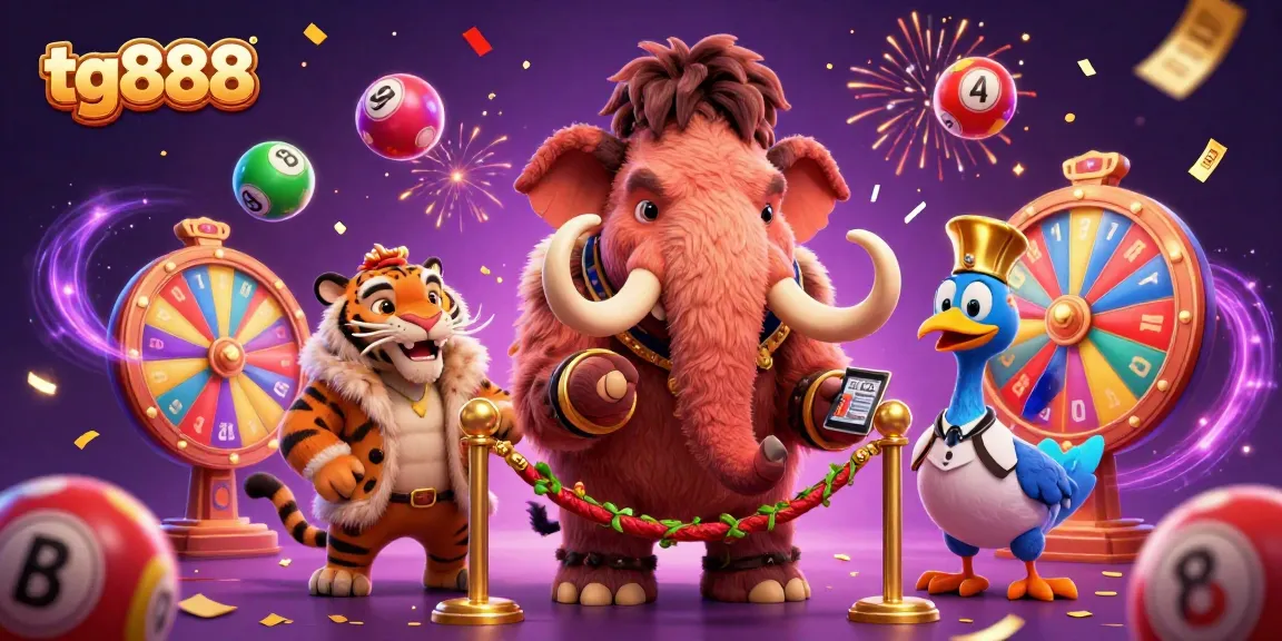 Experience thrilling gameplay at tg888 with our vibrant casino scene showcasing exciting lottery elements.