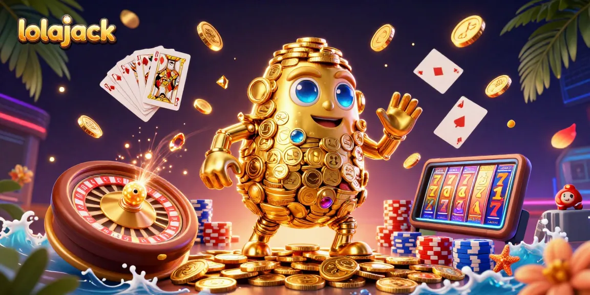 Experience thrilling gameplay at Lolajack Casino with golden golem and exciting game elements.