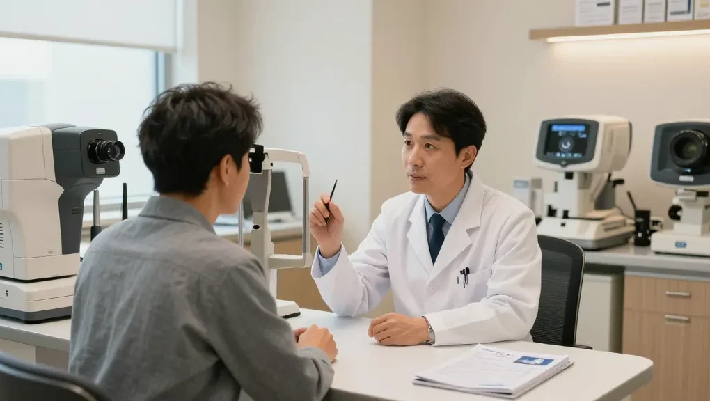 Patient consultation at SNU Eye Clinic, discussing snuseoul vision correction options.