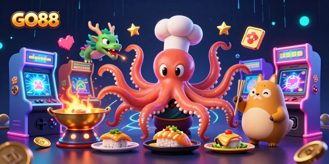Experience exciting wins at GO88 Casino with vibrant 3D characters and colorful gaming elements.