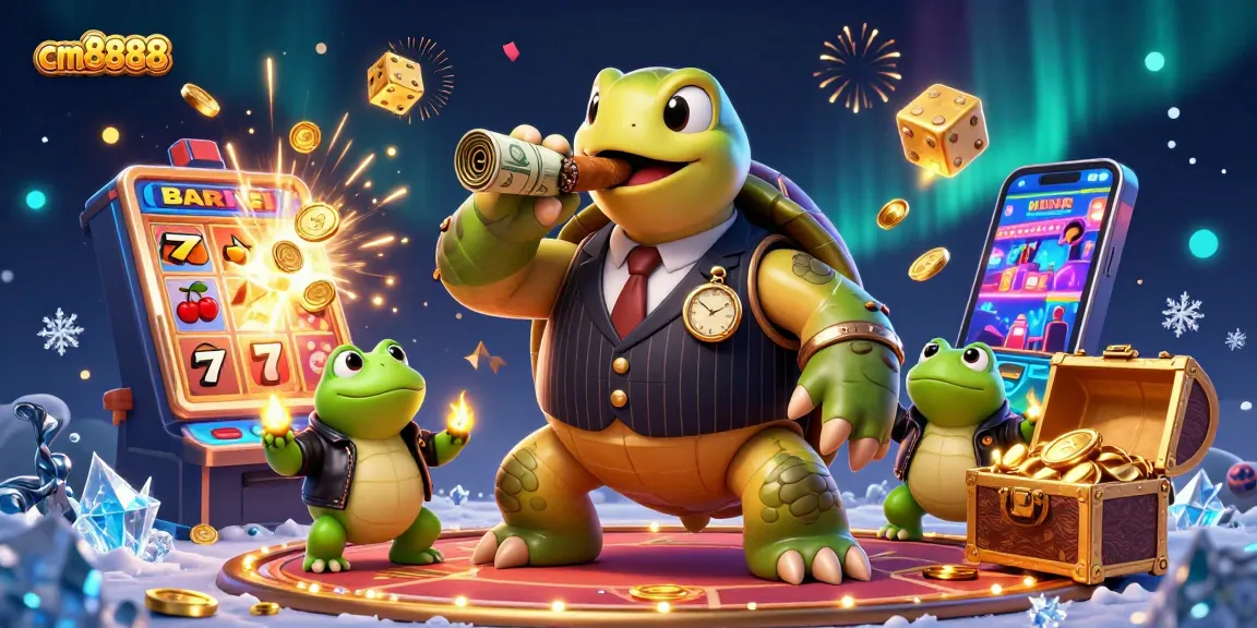 Experience cm8888 thrilling casino action with a 3D snapping turtle mobster and frog enforcers!