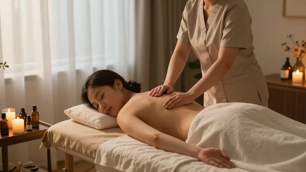 Enjoying 용인출장마사지 in a soothing home environment with professional therapists.