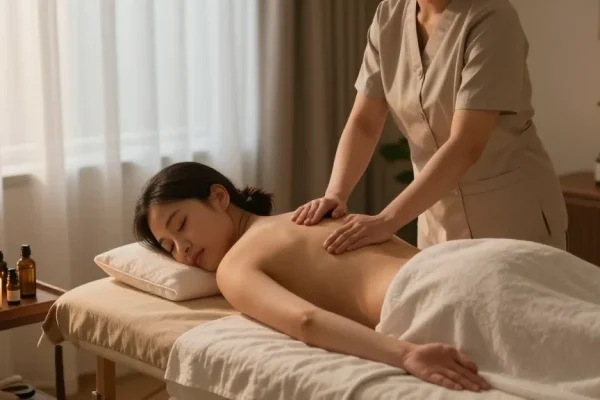Enjoying 용인출장마사지 in a soothing home environment with professional therapists.